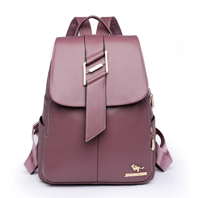 New Ladies Large Capacity Backpack Wallet High Quality Leather Female Retro Bag School Bag Travel Backpack Ladies