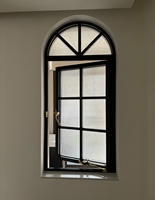 Ventanas de Acero para Iglesias con Diseño Arqueado Redondo, Marco de Acero con Rotura de Puente Térmico, Doble Acristalamiento Aislante, Resistentes al Viento, para Uso Histórico