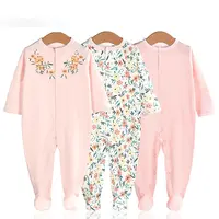 Conjunto de pijama de manga larga para bebé, conjunto de 3 piezas de Camiseta con estampado de 100% algodón para niño pequeño, mono Unisex de verano