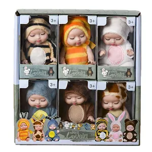 3.5 Inch Mini Animal Series Sleeping Baby Fashion Sleep Simulation Realistic Girl Reborn Doll Newborn Girl Toy Gift
