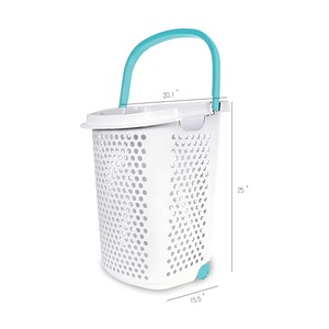 Cán Giặt <span class=keywords><strong>Hamper</strong></span> Container Bin Lưu Trữ Giỏ Container Lưu Trữ Bin Organizer Với Bánh Xe - Product Image 2