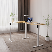 Bureau de direction moderne de haute qualité, en forme de L, électrique, réglable en hauteur, à double moteur, pour position assise ou debout