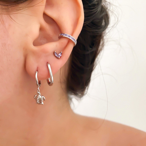 ต่างหูห่วงเงินแท้ S925 รุ่น ROXI ขายดี ดีไซน์เรียบหรู รูปวงรี เงางาม - Product Image 3