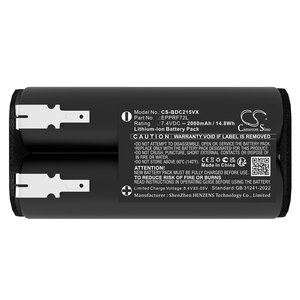Batteria per nero + <span class=keywords><strong>Decker</strong></span> BDCD8GPA-QW G9L72 + HNVC215B HNVC220B HNVD215J HNVD215J00 PSA215B-QW EPPRF72L 7.40V - Product Image 6