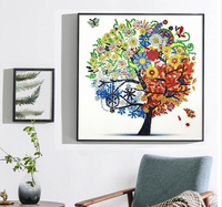Peinture Diamant Moderne Imprimée en Gros, Arbre des Quatre Saisons, Forme Spéciale 5D en Cristal, DIY, 30x30cm