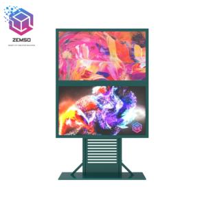 Écran d'affichage numérique pour menu <span class=keywords><strong>de</strong></span> drive-thru à double écran, écran publicitaire LCD sur pied pour extérieur - Product Image 2