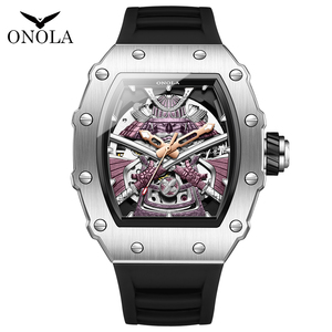 Montres mécaniques automatiques ONOLA 3865 <span class=keywords><strong>pour</strong></span> hommes, étanches, montres de luxe <span class=keywords><strong>pour</strong></span> hommes, bracelet en silicone, <span class=keywords><strong>montre</strong></span> de sport - Product Image 4