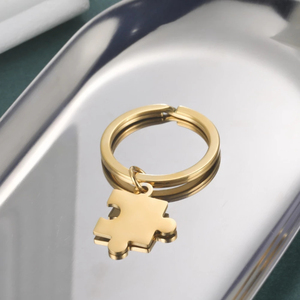 <span class=keywords><strong>Porte</strong></span>-clés personnalisés en acier inoxydable gravés en DIY, <span class=keywords><strong>puzzle</strong></span> de dessin animé pour couple, 25 mm, léger, imperméable, Saint-Valentin - Product Image 4