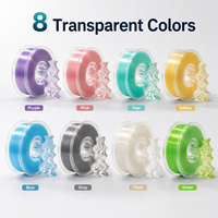 Filament PLA Transparent Multicolore OEM en Gros 1,75 mm Cristallin Bobine d'Imprimante 3D 1 kg Scellé Sous Vide pour Abat-jour LED