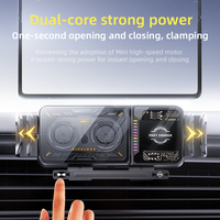 Cargador de Coche, Novedades, Pantalla Plegable Personalizable, Cargador Inalámbrico Rápido de 15 W para Móvil, Soporte de Ventilación de Aire, Portátil y Ajustable