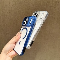 Pour iPhone 17 Pro Max Metal Mount Len Orange Phone Cover pour iPhone 17 Air 16 15 14 13 12 11 Pro Max Luxury Magnetic Phone Case