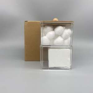 Il batuffolo di cotone e la scatola di immagazzinaggio del cuscinetto contengono 100 pezzi monouso a foro aperto impacco bagnato dischetti di cotone + 40 pezzi batuffoli di cotone - Product Image 3