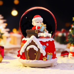 Vendita all'ingrosso di carillon rotanti con Babbo Natale e ornamenti creativi a sfera di cristallo per la vigilia di Capodanno e Natale nel 2025 - Product Image 1