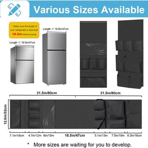 Multi Pocket Hanging Organizer <b>Bag</b> for Refrigerator Top with Double Sides Storage for Kitchen Necessities - Product Image 3