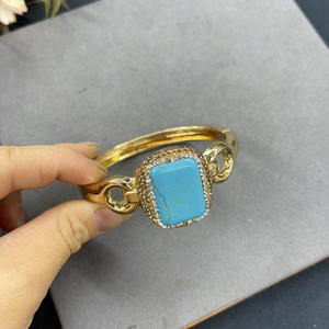 Ensembles de bijoux en laiton turquoise de style chrétien, indien et bohème, tendance, pour la vente en gros - Product Image 4