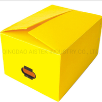 Boîte rectangulaire jaune légère, pliable, empilable, multifonctionnelle, personnalisable, écologique, pour l'agriculture