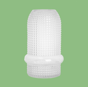 Hand Blown Clear Hobnail Glass <b>Vase</b> <b>Unique</b> Banded Design <b>Vase</b> for Home Office Flower Arrangement Modern Decor Accent - Product Image 3
