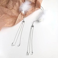 Serre-tête pour femme fait main, style ancien, éthéré, avec plumes et pompon, accessoire capillaire, accessoire photo, coiffe pour diffusion en direct