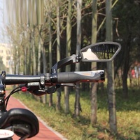 Kaca Spion Sepeda BMX Murah Plastik Universal untuk Setang, Cermin Samping Putar 360 Derajat, Tahan Lama untuk Sepeda Jalan Raya dan Cruiser
