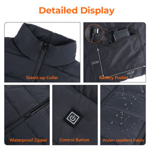 Gilet riscaldato con alimentazione USB 5V OEM con 8 zone di riscaldamento panciotto riscaldato Unisex - Product Image 3
