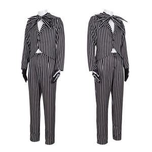 Disfraz <span class=keywords><strong>de</strong></span> Cosplay Personalizado <span class=keywords><strong>de</strong></span> Jack Skellington <span class=keywords><strong>de</strong></span> El Extraño Mundo <span class=keywords><strong>de</strong></span> Jack, Conjunto Completo para Fiestas <span class=keywords><strong>de</strong></span> Halloween y Actuaciones, para Hombres y Mujeres - Product Image 2