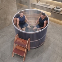 Fabricant de sauna vapeur, bain froid rond en acier inoxydable pour centre de remise en forme, spa, centre de récupération, bain de glace professionnel