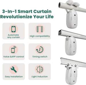 ระบบเปิด-ปิดม่านอัจฉริยะแบบเงียบ รองรับรางรูปตัวยู/ตัวที และรางแบบโรมัน รองรับการใช้งานกับ Alexa และ Google Home - Product Image 2