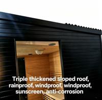 Sauna extérieur en bois massif imperméable Alphas avec poêle électrique 6 kW, sièges double couche pour jardin, cour arrière et spa à domicile