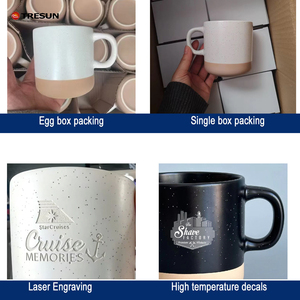 Tasse à café en grès personnalisée avec logo personnalisable, créative, noire et blanche, gravée au laser, <span class=keywords><strong>anniversaire</strong></span>, poterie, argile - Product Image 5