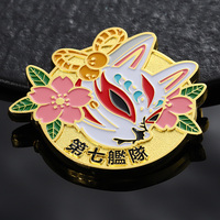 Pièce commémorative personnalisée de style japonais en alliage de zinc plaqué or, pièce de défi de 2 pouces avec émail doux et détails 3D vibrants