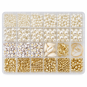 Kit de fabrication de bijoux en <span class=keywords><strong>perles</strong></span> DIY avec <span class=keywords><strong>perles</strong></span> d'espacement dorées, breloques <span class=keywords><strong>lettres</strong></span> et étoiles de mer, ensemble de <span class=keywords><strong>perles</strong></span> pour la création de bracelets et colliers - Product Image 2