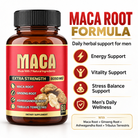 Capsules à base de plantes 7 en 1 à la racine de Maca avec Ginseng, Ashwagandha et Tribulus pour hommes – Soutien quotidien pour l'énergie, l'endurance et la vitalité
