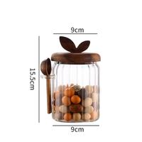 SINCERE Offre Spéciale – Grands pots à épices ronds uniques en verre, hermétiques, à large ouverture, avec couvercle en bambou et cuillère
