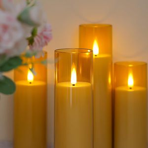 Juego Personalizado de 5 o 9 Velas LED Eléctricas de Acrílico y Plástico con Cera de Parafina, Funcionan con Batería, Control Remoto, para Decoración del Hogar - Product Image 4