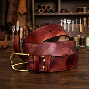 Custom Length Solid Square Party Genuine Buffalo Cow Hide Belts Steel Buckle Men's Waterproof Eco-Friendly Heavy Duty Durable - Product Image 1