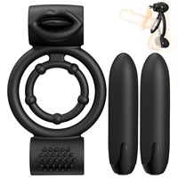 Paar-Vibrationsring mit Doppelstimulation Vollautomatischer USB-Aufladbarer Vibrierender Doppel-Penisring Erotikspielzeug für Männer