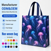 Sac fourre-tout personnalisé en non-tissé laminé transparent anti-UV, impression couleur, imperméable, réutilisable, écologique, pour le commerce de détail et les cadeaux