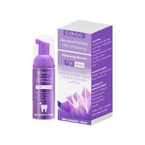 Mousse <span class=keywords><strong>dentifrice</strong></span> violette 2024, vente chaude, blanchiment des dents et nettoyage en profondeur, soin buccal, élimination des taches jaunes, ingrédient chimique, 50 ml - Product Image 1