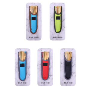 Doğal bambu bıçak çatal ve kaşık ile paket torbaları piknik için - Product Image 4