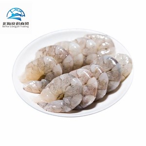 Venta caliente de fábrica Productos de mariscos Eliminación de concha y cabeza e hilo de cola 100/200 Gambas crudas congeladas carne de camarones vannamei blanco - Product Image 1