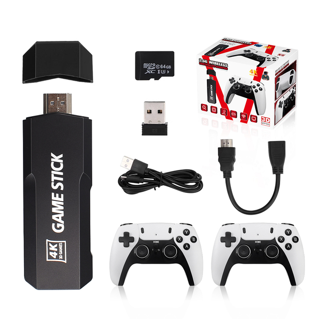 Newest GD10 Pro 64g/128g/256g Low Heating 4K/3D Retro Video Game Console 2.4G Wireless Gampad