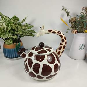 BOYANG कार्टून घर रसोई तामचीनी सीटी बजा केतली सीटी के साथ प्यारा गाय चाय की केतली पानी की केतली - Product Image 5