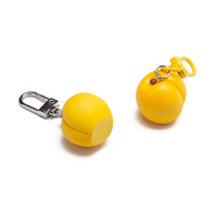 Schattig 3D geel perzik karabijnhaak sleutelhanger plastic fruit hanger tas charme groothandel aangepaste logo UV-print mode accessoire