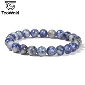 TeoWaki Gelang Elastis Manik-manik Batu Alam Bulat Pilihan Warna Beragam Perhiasan Fashion Harian Dapat Ditumpuk Hadiah Terbaik Liburan 19cm - Product Image 3