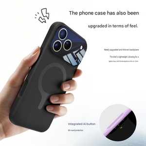 New Liquid Silicone Magnetic Phone Case for iPhone 17 13 14 15 16 Pro Max With AI Camera Touch Button Lens <b>Film</b> Shockproof Cover - Product Image 6