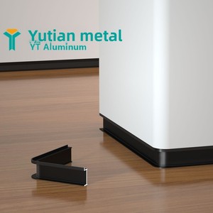 Plinthe encastrée moderne minimaliste en alliage d'aluminium noir mat avec rainures intégrées, finition mastic, dissimulée, 2 <span class=keywords><strong>cm</strong></span>, sur mesure - Product Image 4