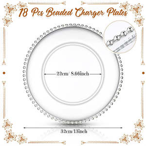 Assiettes de présentation en <span class=keywords><strong>plastique</strong></span> pour la décoration de mariage, support de vaisselle rond classique de 13 pouces réutilisable bon marché en <span class=keywords><strong>plastique</strong></span> <span class=keywords><strong>transparent</strong></span> doré, vente en gros - Product Image 2