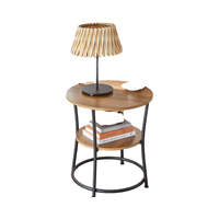 Table basse en bois rustique au design européen moderne personnalisé avec structure métallique et plateau en bois pour usage domestique