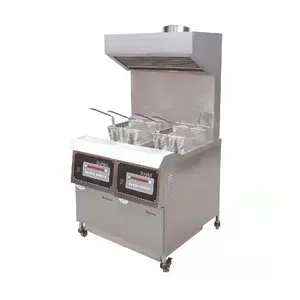 penny commercial chicken open deep fryer with range hood