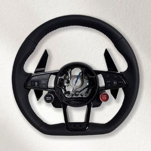 Volant noir personnalisé haut de gamme pour Audi <span class=keywords><strong>A3</strong></span> A4 A5 A6 A7 A8 C7 S8 R8 RS3 RS6 B8 B9 S7 <span class=keywords><strong>S</strong></span> <span class=keywords><strong>Line</strong></span> - Vente Flash - Product Image 2